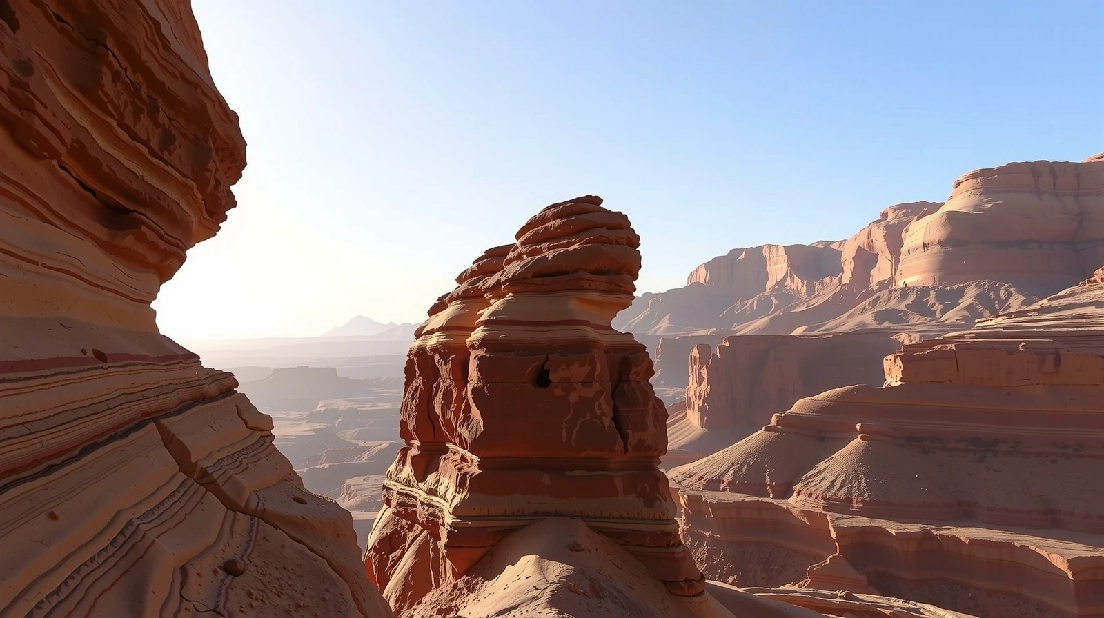 Capas de arenisca en un cañón profundo