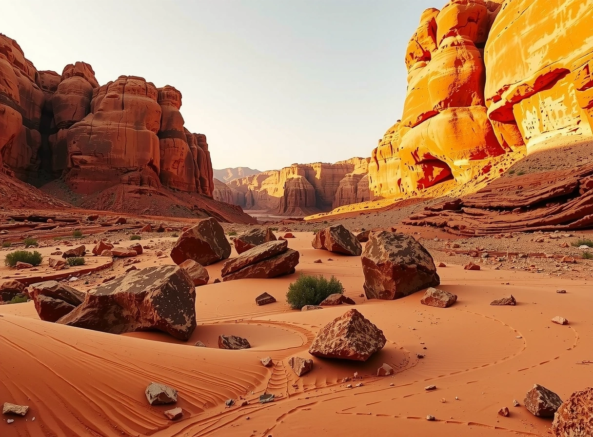 Paisaje de cañón de arenisca de Qelvairo